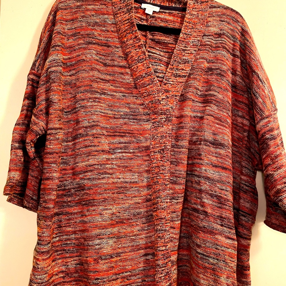 Yarn dyed boxy kimono sleeve PL J. Jill sweater. 3/4 sleeve.
